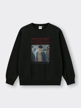 GU Men's Stranger Things Heavy Weight Sweatshirt Size S In Black